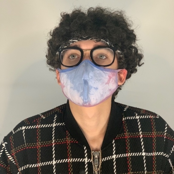 Tie Dye reusable Face Mask Frozen Purple Set - Picture 2 of 4